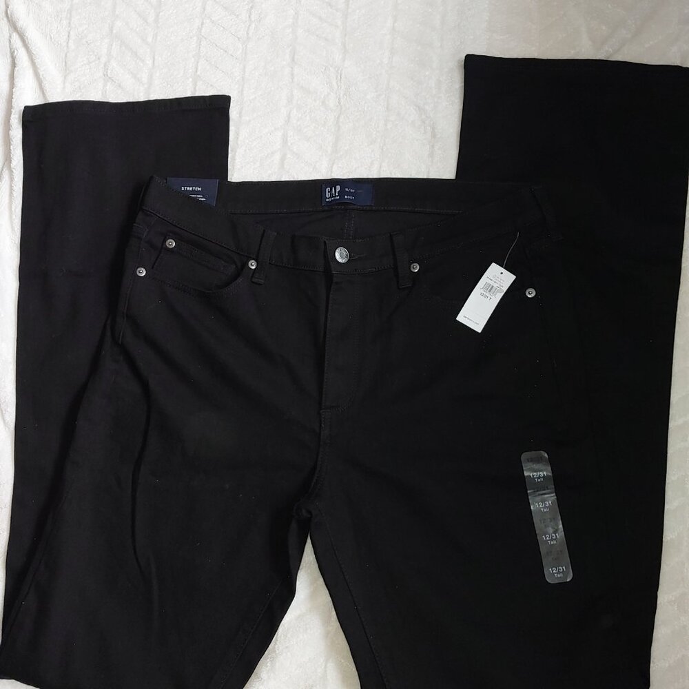 Gap Bootcut black women's jeans NWT 12/31T midrise - 1010